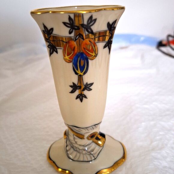 A Vintage Noritake Japanese Bud Vase Hand Painted Bird Motif Collectible - Picture 8 of 12